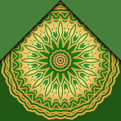 Luxury background. with gold mandala Vector card template.