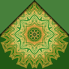 Luxury background. with gold mandala Vector card template.