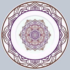 Beautiful Round Flower Mandala. Vector Illustration. For Coloring Book, Greeting Card, Invitation, Tattoo