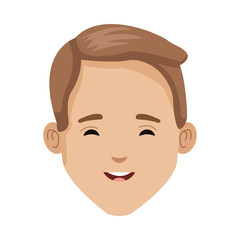 young man head character icon