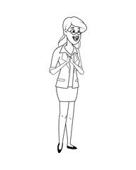 young woman with glasses avatar character