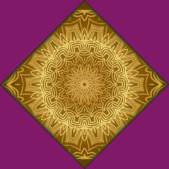 Template card with mandala. Vector. Oriental design for Christmas party invitation, Ramadan holiday, New year greeting, beauty spa salon, wedding