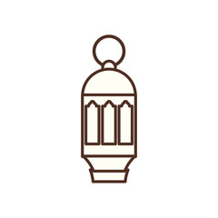 Ramadan lantern line style icon vector design