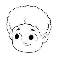 cute little boy head avatar character