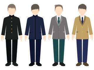 色々な制服の男子学生
