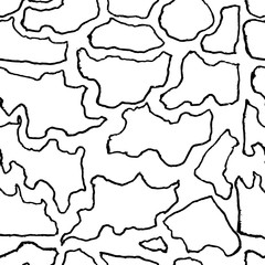 Handdrawn seamless black and white pattern. Vector illustration.