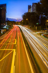 Singapore 2018 Jalan Bukit Merah during blue hour with car light streak 
