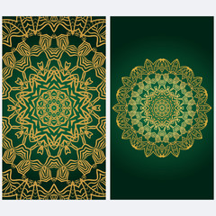 Design Vintage Cards With Floral Mandala Pattern And Ornaments. Template. Islam, Arabic, Indian, Mexican Ottoman Motifs. Hand Drawn Background. Fanstastic color.
