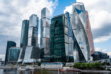 Fototapeta na wymiar Moscow city's view in Cloudy day. Russia