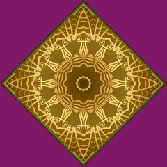 Template card with mandala. Vector. Oriental design for Christmas party invitation, Ramadan holiday, New year greeting, beauty spa salon, wedding