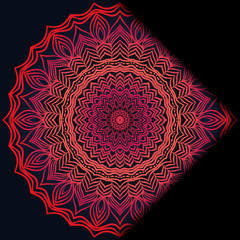 Luxury ornamental floral mandala. Original design with geometric background. Gold color. Vector card template. Design for Ramadan holiday, New year greeting, beauty spa salon, wedding, save the date