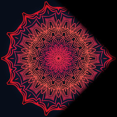 Luxury ornamental floral mandala. Original design with geometric background. Gold color. Vector card template. Design for Ramadan holiday, New year greeting, beauty spa salon, wedding, save the date