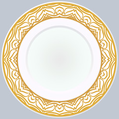 Pattern With Abstract Floral Round Ornament. Oriental Pattern. Indian, Moroccan, Mystic, Ottoman Motifs. Anti-Stress Therapy Pattern. Vector