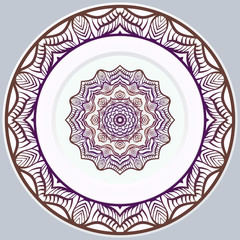 Beautiful Round Flower Mandala. Vector Illustration. For Coloring Book, Greeting Card, Invitation, Tattoo