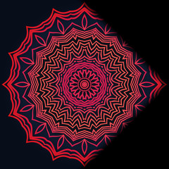 Luxury ornamental floral mandala. Original design with geometric background. Gold color. Vector card template. Design for Ramadan holiday, New year greeting, beauty spa salon, wedding, save the date