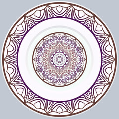 Beautiful Round Flower Mandala. Vector Illustration. For Coloring Book, Greeting Card, Invitation, Tattoo