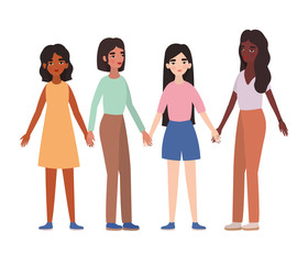 Obraz premium Women holding hands vector design