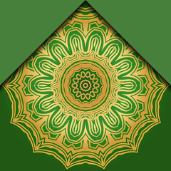 Luxury background. with gold mandala Vector card template.