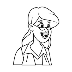 young woman with glasses avatar character