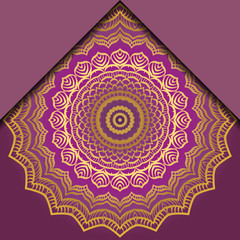 Vintage luxury decorative design of golden mandala. Vector illustration. Floral ornament