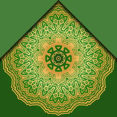 Luxury background. with gold mandala Vector card template.