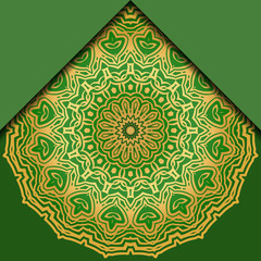 Luxury background. with gold mandala Vector card template.