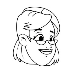 Fototapeta premium young woman head with glasses avatar character