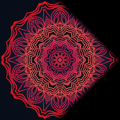 Luxury ornamental floral mandala. Original design with geometric background. Gold color. Vector card template. Design for Ramadan holiday, New year greeting, beauty spa salon, wedding, save the date