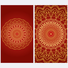 Design Vintage cards with Floral mandala pattern and ornaments. Vector template. Islam, Arabic, Indian, Mexican ottoman motifs. Hand drawn background