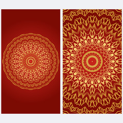 Design Vintage cards with Floral mandala pattern and ornaments. Vector template. Islam, Arabic, Indian, Mexican ottoman motifs. Hand drawn background