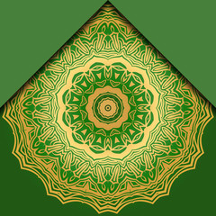 Luxury background. with gold mandala Vector card template.