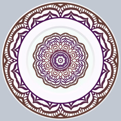 Beautiful Round Flower Mandala. Vector Illustration. For Coloring Book, Greeting Card, Invitation, Tattoo