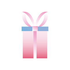 Gift with bowtie gradient style icon vector design