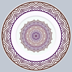 Beautiful Round Flower Mandala. Vector Illustration. For Coloring Book, Greeting Card, Invitation, Tattoo