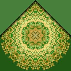 Luxury background. with gold mandala Vector card template.