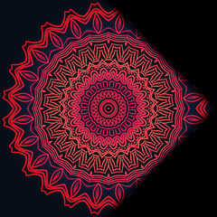 Luxury ornamental floral mandala. Original design with geometric background. Gold color. Vector card template. Design for Ramadan holiday, New year greeting, beauty spa salon, wedding, save the date