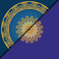 Luxury background. with gold mandala Vector card template.