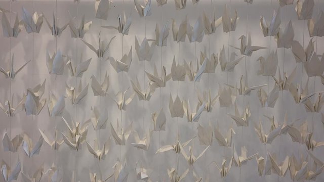 white paper bird origami creative hanging decoration