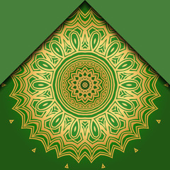Luxury background. with gold mandala Vector card template.