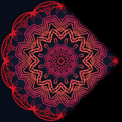 Luxury ornamental floral mandala. Original design with geometric background. Gold color. Vector card template. Design for Ramadan holiday, New year greeting, beauty spa salon, wedding, save the date
