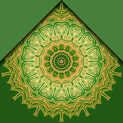 Luxury background. with gold mandala Vector card template.