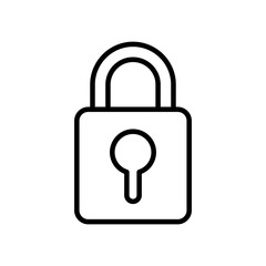 safe secure padlock line style icon
