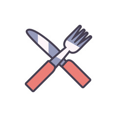 Isolated fork and knife line and fill style icon vector design