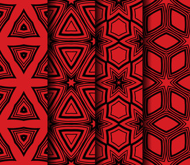 Set of Geometric Pattern. Seamless Texture Color Background. Vector illustration