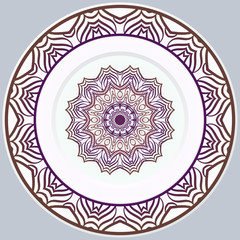 Beautiful Round Flower Mandala. Vector Illustration. For Coloring Book, Greeting Card, Invitation, Tattoo