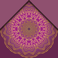 Vintage luxury decorative design of golden mandala. Vector illustration. Floral ornament