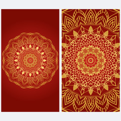 Design Vintage cards with Floral mandala pattern and ornaments. Vector template. Islam, Arabic, Indian, Mexican ottoman motifs. Hand drawn background