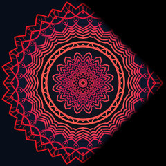 Luxury ornamental floral mandala. Original design with geometric background. Gold color. Vector card template. Design for Ramadan holiday, New year greeting, beauty spa salon, wedding, save the date