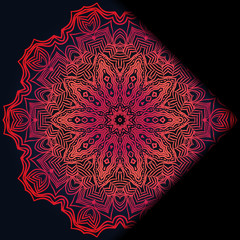 Luxury ornamental floral mandala. Original design with geometric background. Gold color. Vector card template. Design for Ramadan holiday, New year greeting, beauty spa salon, wedding, save the date