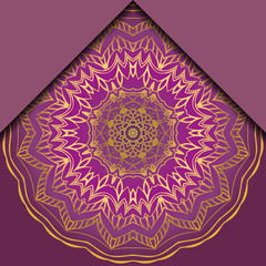 Vintage luxury decorative design of golden mandala. Vector illustration. Floral ornament
